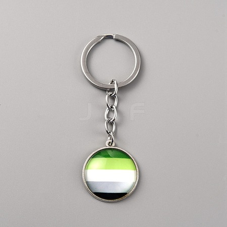 Glass Keychain KEYC-WH0024-18P-03-1