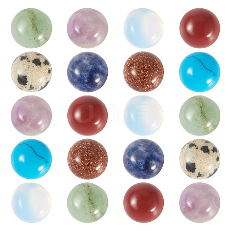 20Pcs Natural & Synthetic Mixed Gemstone Cabochons G-TA0002-76C-1