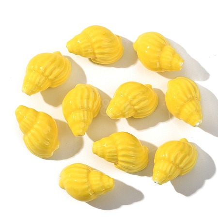 10Pcs Handmade Printed Porcelain Beads PORC-YW0001-26D-1