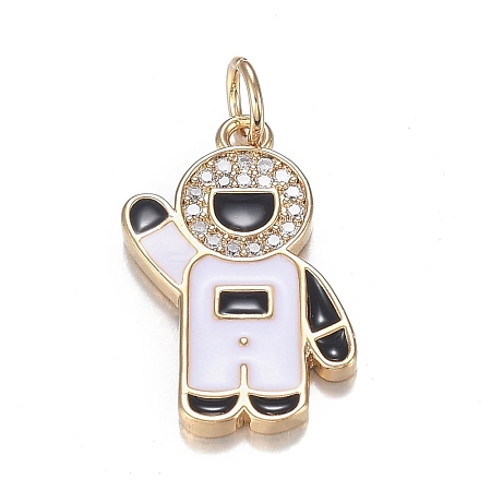 Brass Micro Clear Cubic Zirconia Pendants ZIRC-F120-068G-1