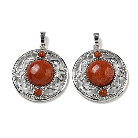 Natural Red Jasper Pendants G-Q158-03P-1