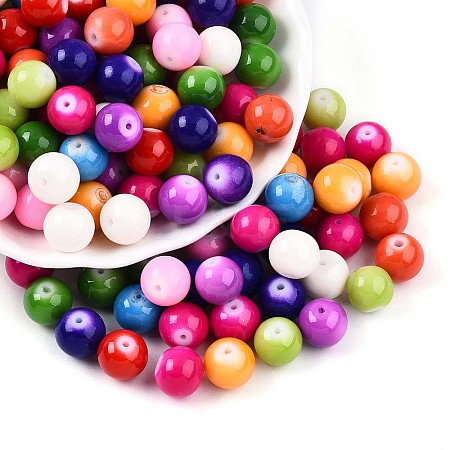 Baking Painted Glass Beads DGLA-Q020-10mm-M01-1