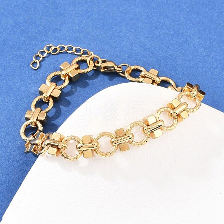 304 Stainless Steel Link Chain Bracelets for Women BJEW-H207-01F-G-1