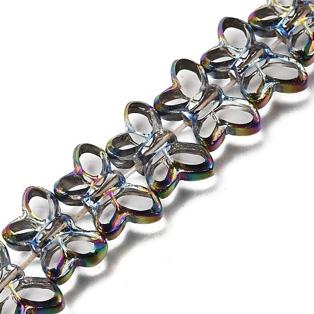 Electroplated Transparent Glass Beads Strands GL-CBA98F0-03B-1