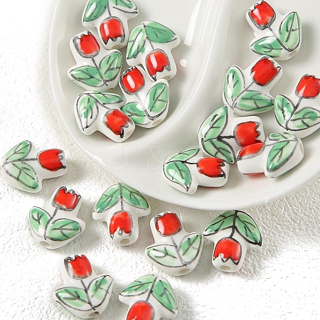 Handmade Porcelain Bright Glazed Beads PW-WGF0CC5-08-1