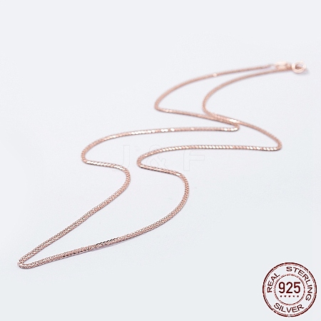 925 Sterling Silver Chain Necklaces STER-F039-55cm-17RG-1