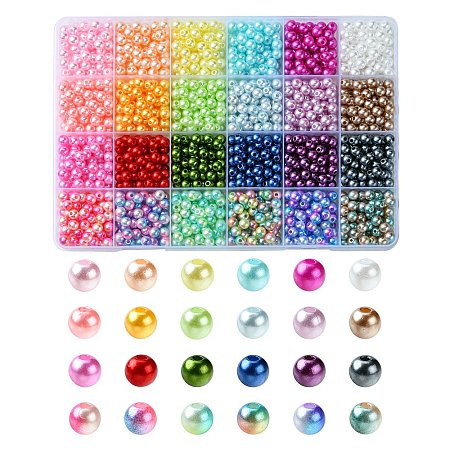 24Colors ABS Plastic Imitation Pearl Beads OACR-YW0001-74-1