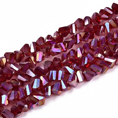 Electroplate Transparent Glass Beads Strands GLAA-N021-4mm-26-1