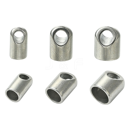 15Pcs 3 Styles 303 Stainless Steel Cord End/Tips STAS-CJ0003-37-1