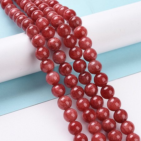 Dyed Natural Jade Beads Strands X-G-D434-8mm-08-1-1