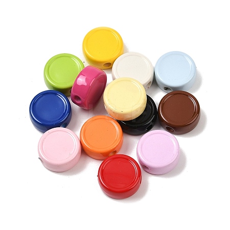 Baking Paint Opaque Acrylic Beads OACR-F014-06-1
