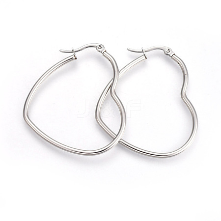 201 Stainless Steel Hoop Earrings EJEW-A052-09B-1