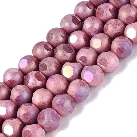 Ombre Effect Dyed Electroplate Opaque Glass Beads Strands EGLA-Q130-01A-15-1