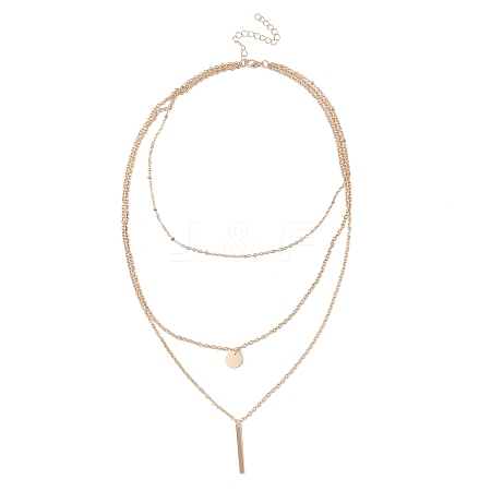 Alloy 3 Layer Necklaces for Women WG9523E-08-1