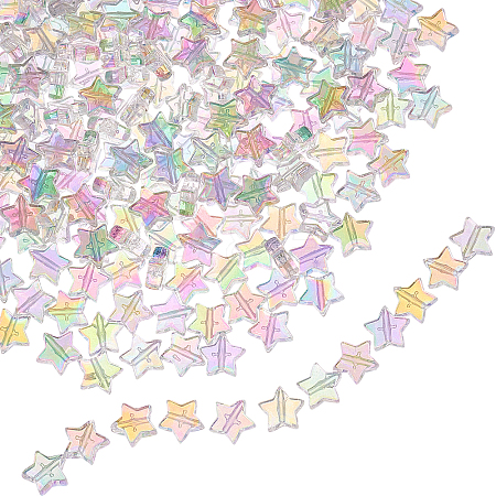 Eco-Friendly Transparent Acrylic Beads TACR-FH0001-01-1