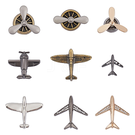 9Pcs 9 Styles Alloy Lapel Pin Backs for Backpack Clothes JEWB-ME0001-24-1