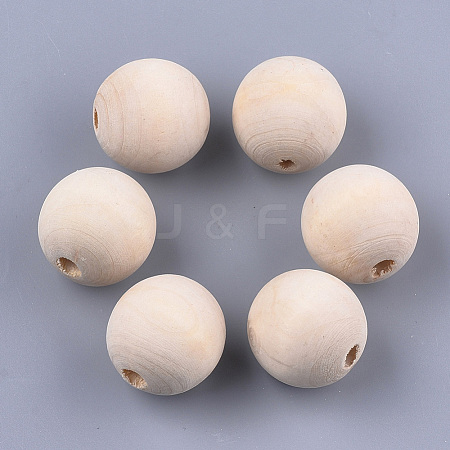 Natural Wooden Beads WOOD-S055-03-1