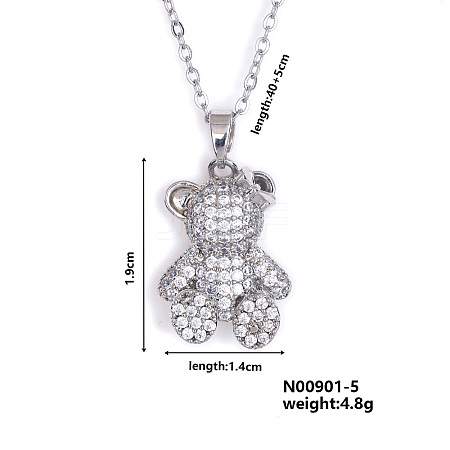 Fashionable European and American Style Brass Rhinestone Pendant Necklace with Cable Chain for Women Girl CL1945-4-1