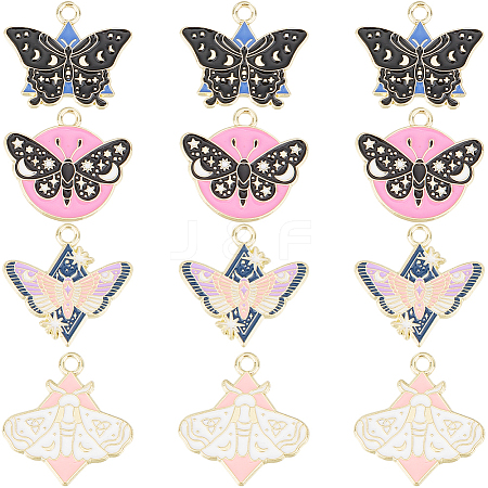 SUNNYCLUE 24Pcs 4 Style Alloy Enamel Pendants ENAM-SC0004-98-1