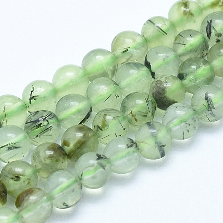 Natural Prehnite Beads Strands G-E483-07B-8mm-1