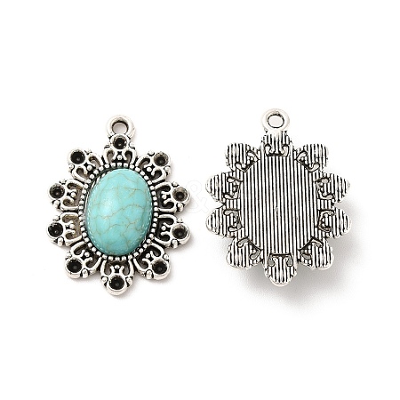 Retro Alloy Pendant Rhinestone Settings TIBEP-L020-15AS-1
