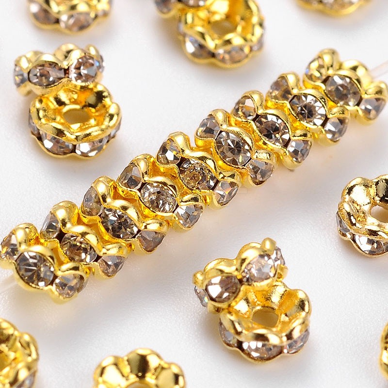 Wholesale Brass Rhinestone Spacer Beads - Jewelryandfindings.com