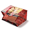 Christmas Theme Tartan Non-woven Fabric Gift Tote Bags with Handle ABAG-G017-01A-4