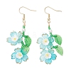 Acrylic Flower Dangle Earrings EJEW-MZ00588-03-2