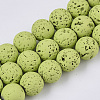 Spray Painted Natural Lava Rock Beads Strands G-N0324-B-08-1