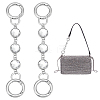 Flat Round Faceted Glass & Alloy Link Purse Strap Extenders HJEW-AB00197-1