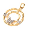 Brass Micro Pave Clear Cubic Zirconia Pendants CU-CBAD515-01G-2