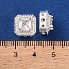 Brass Micro Pave Clear Cubic Zirconia Beads KK-S389-29S-3