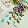 100Pcs Wooden Craft Pegs Clips with Iron Drawing Pins AJEW-WH0709-007-4