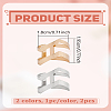 2Pcs 2 Colors Zinc Alloy Cuff Rings for Women RJEW-LP0005-16-2