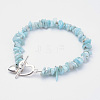 Natural Larimar Beaded Bracelets BJEW-JB02681-01-8