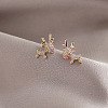 Alloy Crystal Rhinestone Deer Stud Earrings FS-WG0671C-01-1