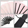 1Pc Bamboo with Oxford Fabric Glitter Powder Folding Fans AJEW-SP0003-77A-3