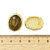 Brass Tiger Eye Stud Earrings EJEW-B120-05G-04-3