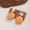 Wood & Iron Dangle Stud Earrings WGBF754-03-1