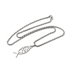 201 Stainless Steel Religion Jesus Fish Pendant Necklaces NJEW-H065-05P-2