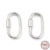 Anti-Tarnish Rhodium Plated 925 Sterling Silver Locking Carabiner Clasps STER-K173-20P-3