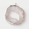 Natural Geode Agate Druzy Slice Pendants G-L461-04C-2