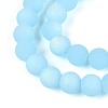 Frosted Imitation Jade Glass Beads Strands GLAA-T032-J8mm-MBB04-3