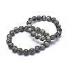 Natural Sesame Jasper/Kiwi Jasper Bead Stretch Bracelets BJEW-K212-C-033-1