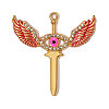 304 Stainless Steel with Red Enamel Pendants SA-OY002-24G-01-1