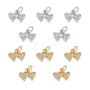 10Pcs 2 Colors Rack Plating Brass & Clear Cubic Zirconia Pendants KK-HS0001-11-1
