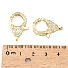Brass Micro Pave Clear Cubic Zirconia Lobster Claw Clasps KK-I354-01G-02-3