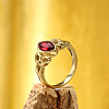 Horse Eye & Knot 304 Stainless Steel with Cubic Zirconia Finger Rings FS-WG8EA45-02-1