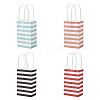 Biyun 16Pcs 4 Colors Rectangle with Stripe Pattern Paper Bags CARB-BY0001-01-1