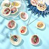 10Pcs 10 Colors Shell & Alloy Glass Angel Big Pendants PALLOY-CJ00051-6